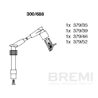 BREMI Gyújtókábel készlet 300/688_BRE