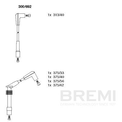 BREMI Gyújtókábel készlet 300/692_BRE