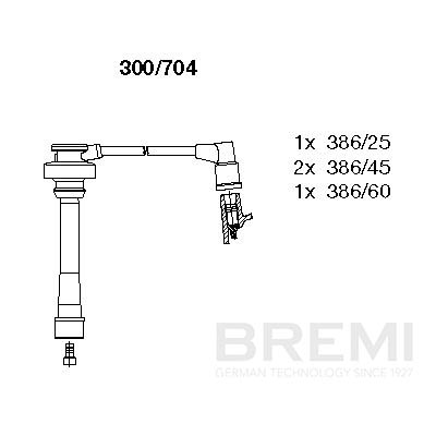 BREMI Gyújtókábel készlet 300/704_BRE