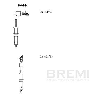 BREMI Gyújtókábel készlet 300/744_BRE