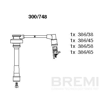 BREMI Gyújtókábel készlet 300/748_BRE