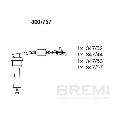 BREMI Gyújtókábel készlet 300/757_BRE