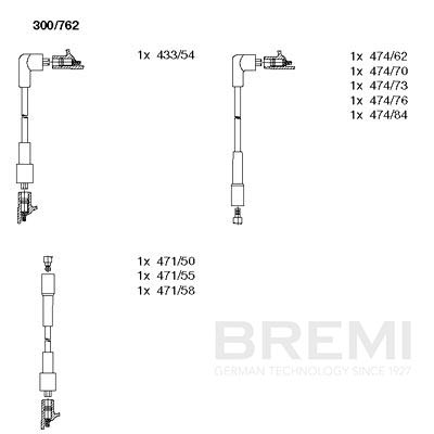 BREMI Gyújtókábel készlet 300/762_BRE