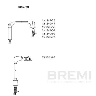 BREMI Gyújtókábel készlet 300/770_BRE