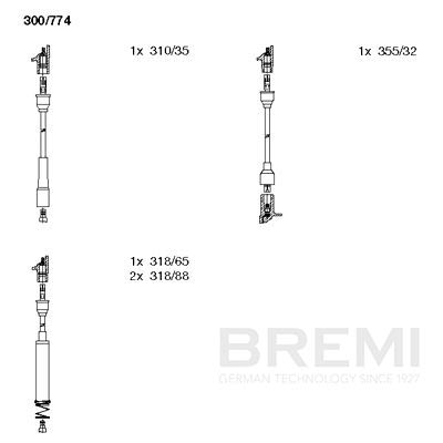 BREMI Gyújtókábel készlet 300/774_BRE