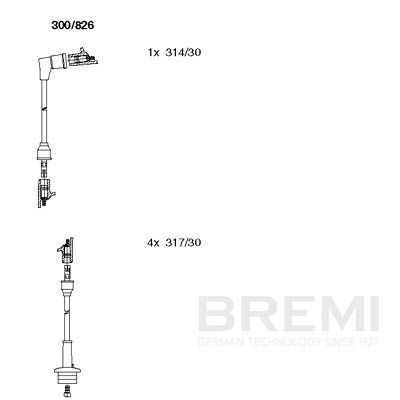 BREMI Gyújtókábel készlet 300/826_BRE