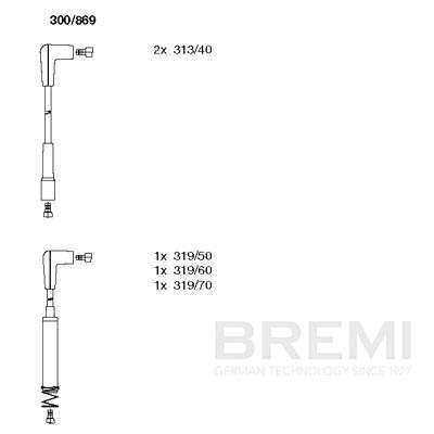 BREMI Gyújtókábel készlet 300/869_BRE