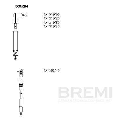 BREMI Gyújtókábel készlet 300/884_BRE