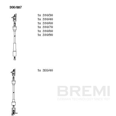 BREMI Gyújtókábel készlet 300/887_BRE