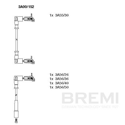 BREMI Gyújtókábel készlet 3A00/152_BRE