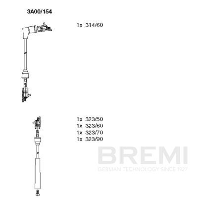 BREMI Gyújtókábel készlet 3A00/154_BRE