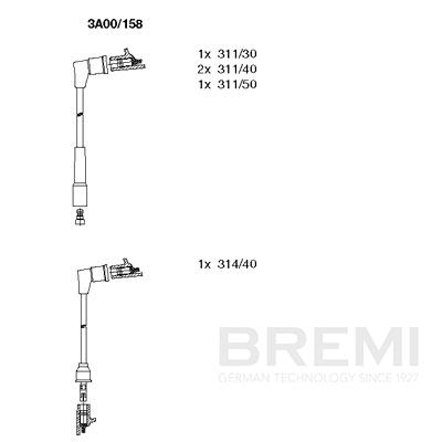 BREMI Gyújtókábel készlet 3A00/158_BRE