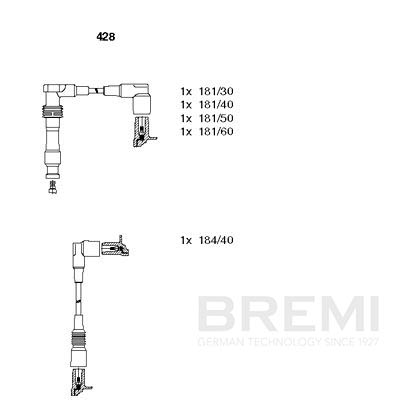 BREMI Gyújtókábel készlet 428_BRE