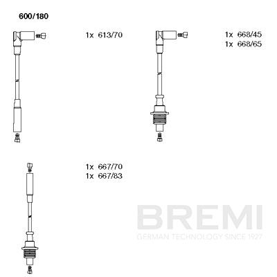 BREMI Gyújtókábel készlet 600/180_BRE