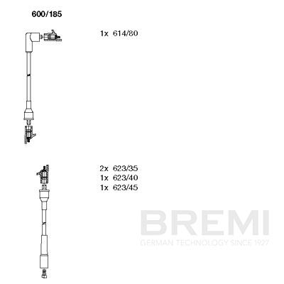 BREMI Gyújtókábel készlet 600/185_BRE