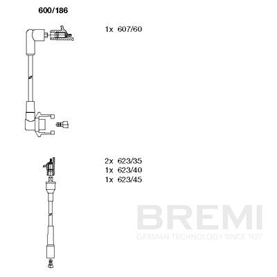 BREMI Gyújtókábel készlet 600/186_BRE