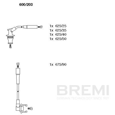 BREMI Gyújtókábel készlet 600/203_BRE