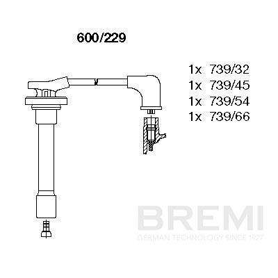 BREMI Gyújtókábel készlet 600/229_BRE