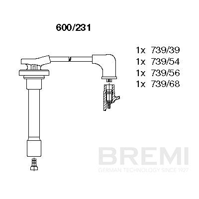 BREMI Gyújtókábel készlet 600/231_BRE