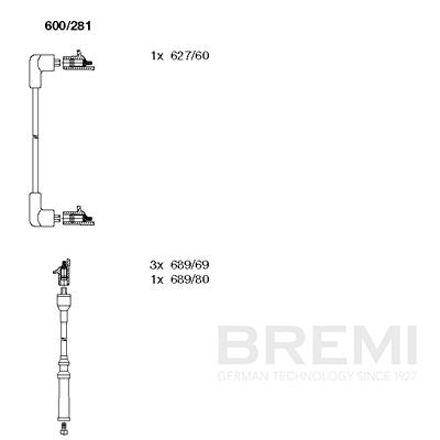 BREMI Gyújtókábel készlet 600/281_BRE