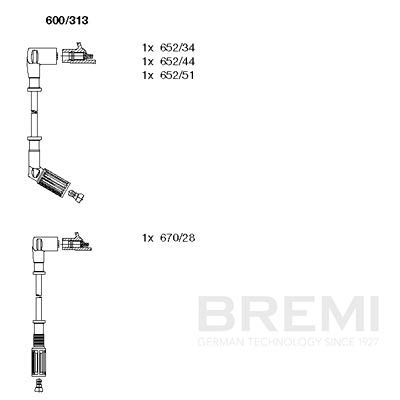 BREMI Gyújtókábel készlet 600/313_BRE