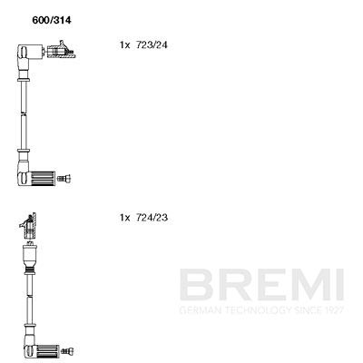 BREMI Gyújtókábel készlet 600/314_BRE