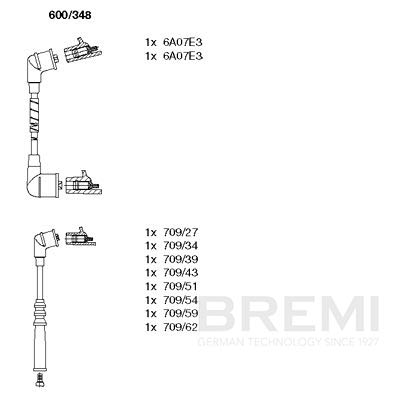 BREMI Gyújtókábel készlet 600/348_BRE