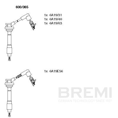 BREMI Gyújtókábel készlet 600/365_BRE