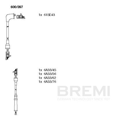 BREMI Gyújtókábel készlet 600/397_BRE