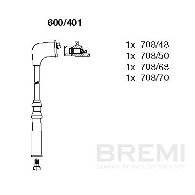 BREMI Gyújtókábel készlet 600/401_BRE