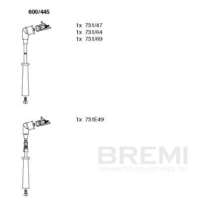 BREMI Gyújtókábel készlet 600/445_BRE