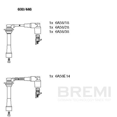 BREMI Gyújtókábel készlet 600/446_BRE