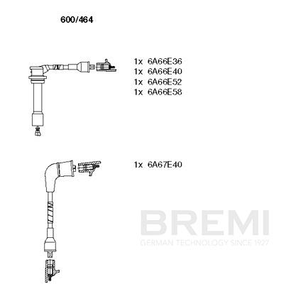 BREMI Gyújtókábel készlet 600/464_BRE