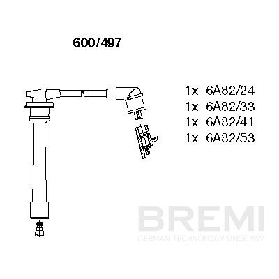 BREMI Gyújtókábel készlet 600/497_BRE