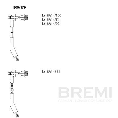 BREMI Gyújtókábel készlet 800/179_BRE