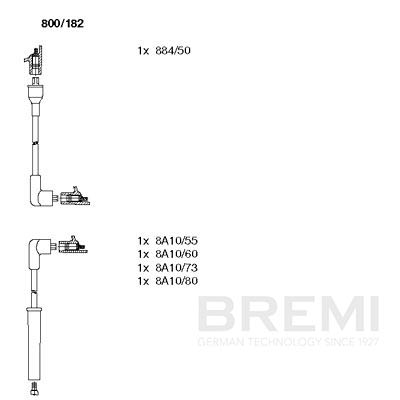 BREMI Gyújtókábel készlet 800/182_BRE