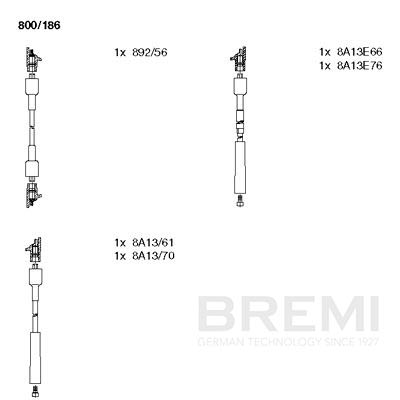 BREMI Gyújtókábel készlet 800/186_BRE