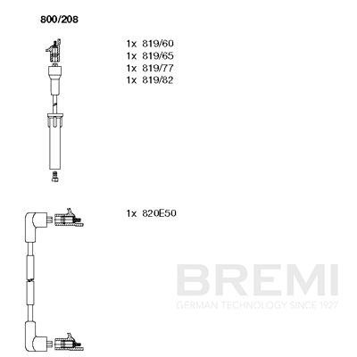 BREMI Gyújtókábel készlet 800/208_BRE