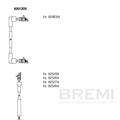 BREMI Gyújtókábel készlet 800/209_BRE