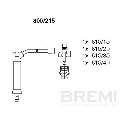 BREMI Gyújtókábel készlet 800/215_BRE