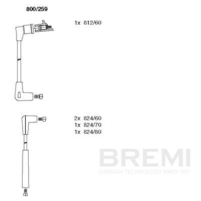 BREMI Gyújtókábel készlet 800/259_BRE