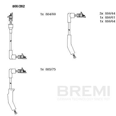 BREMI Gyújtókábel készlet 800/262_BRE