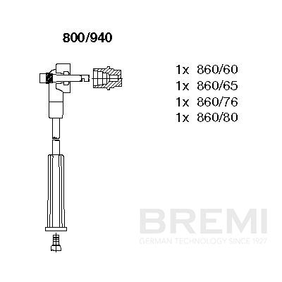 BREMI Gyújtókábel készlet 800/940_BRE