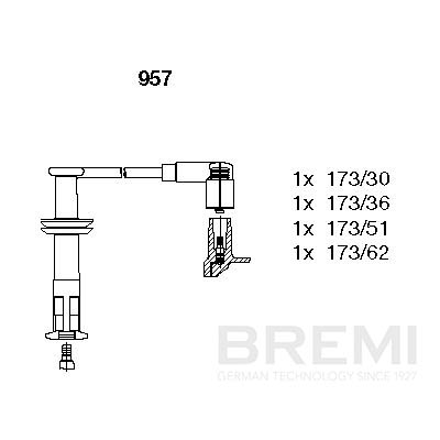 BREMI Gyújtókábel készlet 957_BRE