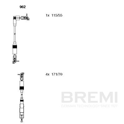 BREMI Gyújtókábel készlet 962_BRE