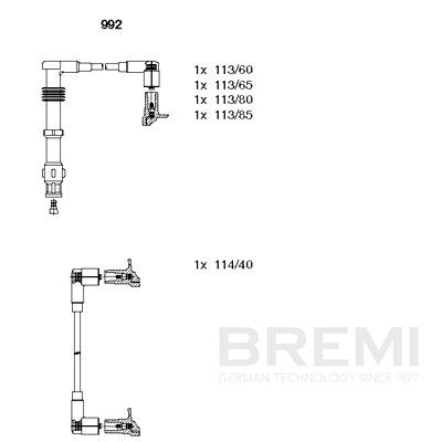 BREMI Gyújtókábel készlet 992_BRE