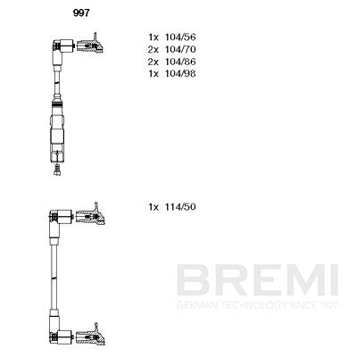 BREMI Gyújtókábel készlet 997_BRE