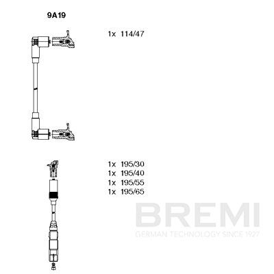 BREMI Gyújtókábel készlet 9A19_BRE