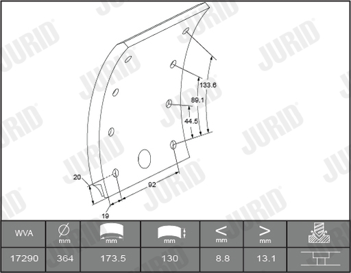 JURID Fékpofa 1729035380_JURID