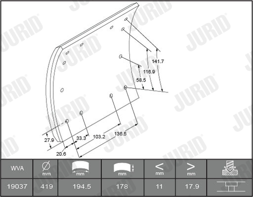 JURID Fékpofa 1903601235_JURID